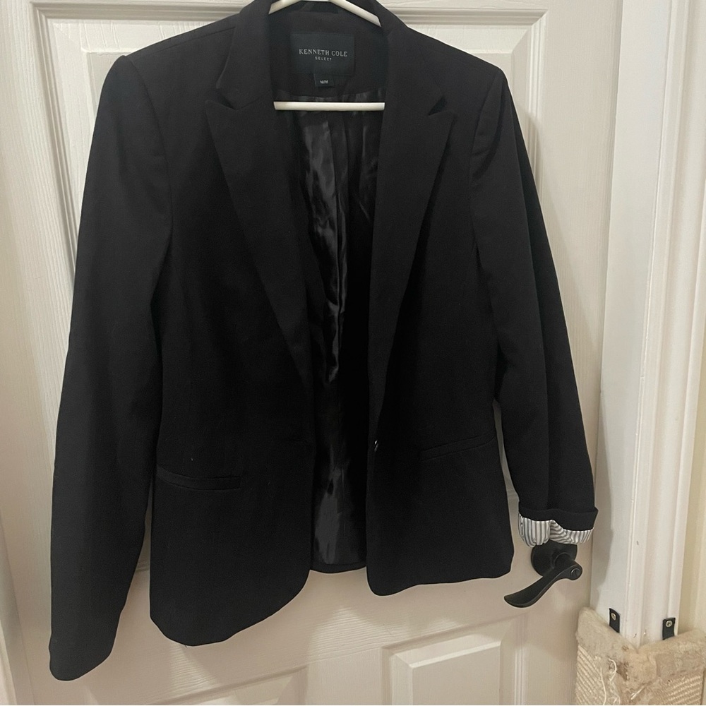 Kenneth Cole Black Single-Breasted Blazer